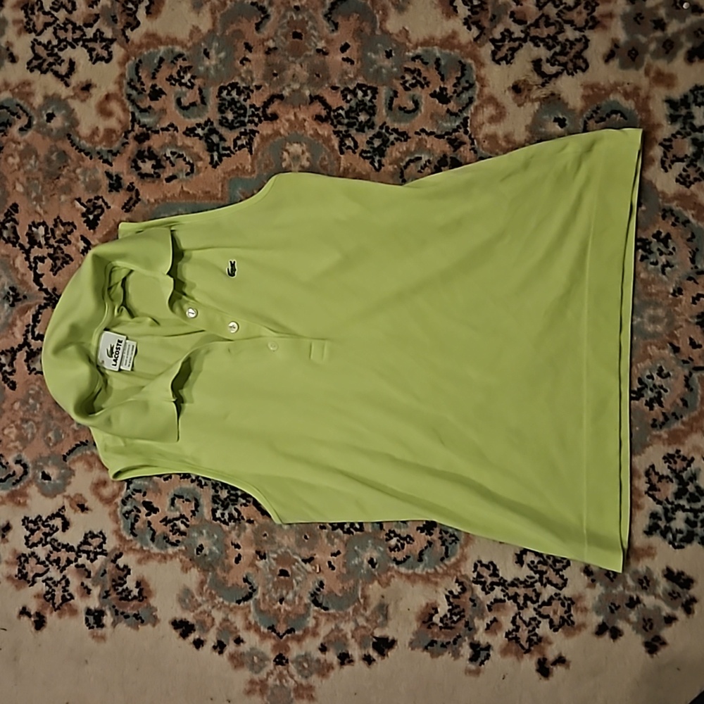 Sleeveless, pale green, Larose, knit, cotton, polo, like new, size M